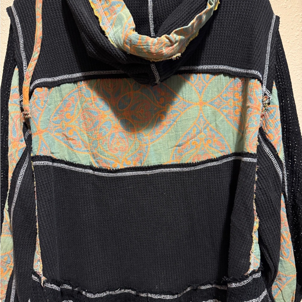 POL Black Multicolor Patchwork Jacket with Tan and Green Accents - Picture 5 of 12